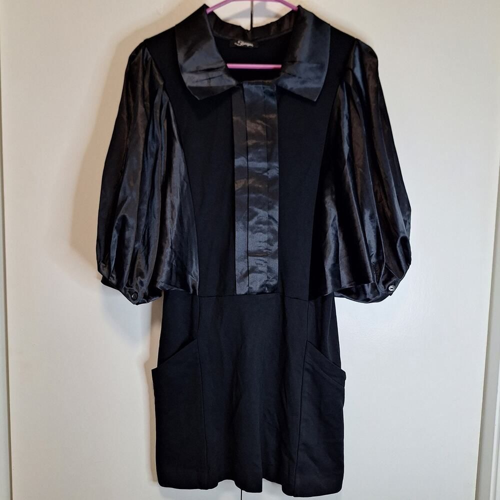 Sharagaro Bodycon Puff Batwing Sleeve Mini Dress
